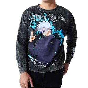 Jujutsu Kaisen Gojo Distressed Unisex Sweatshirt Adult 2XL Oversized Pullover